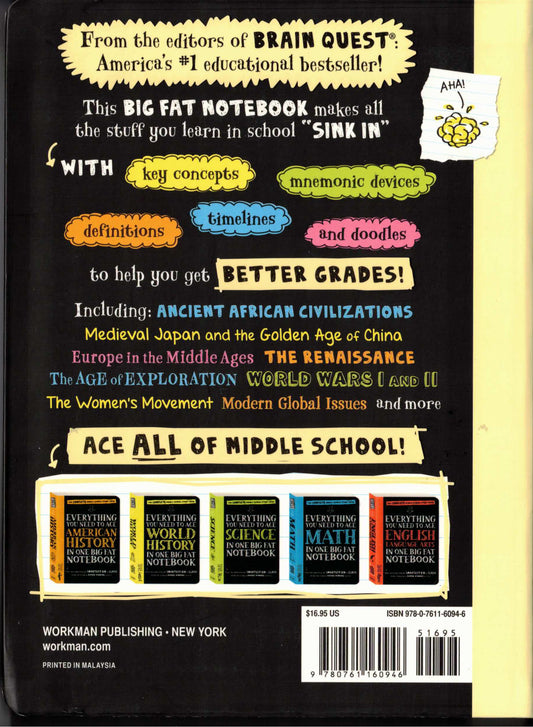 Everything You Need to Ace World History in One Big Fat Notebook, 2nd Edition: The Complete Middle School Study Guide